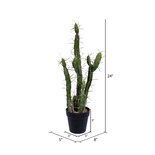 Vickerman 24" Green Potted Cactus: 24" / Green / Plastic