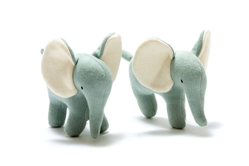 Ellis the Elephant Plush Toy Knitted Organic Cotton in Teal
