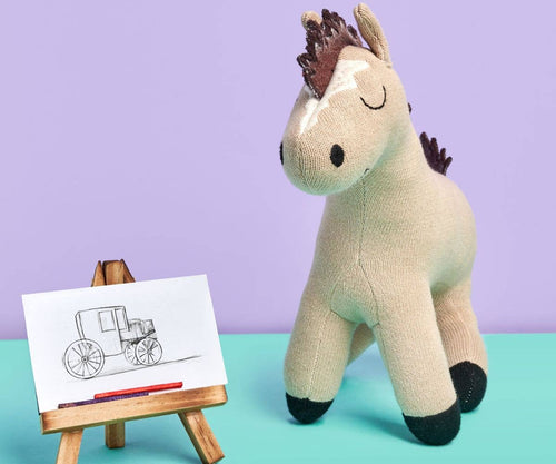 Knitted Organic Cotton Horse Plush Toy