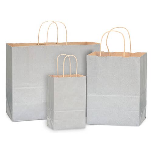 Recycled Kraft Color Paper Shopping Bags: Black / Cub 8x4.75x10.5" / 250 Pack