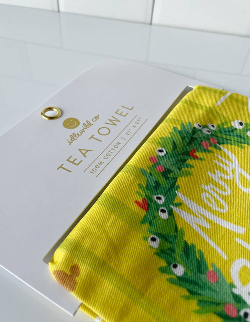 Festive Fireplace Tea Towel