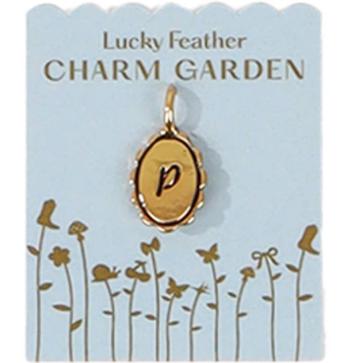 Charm Garden - Scalloped Initial Charm - Gold - P