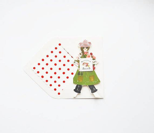 Garden Girl With Wildflower Seeds Greeting Card