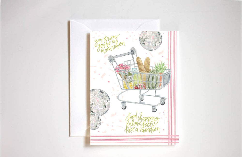 humorous food shopping Mother's Day card