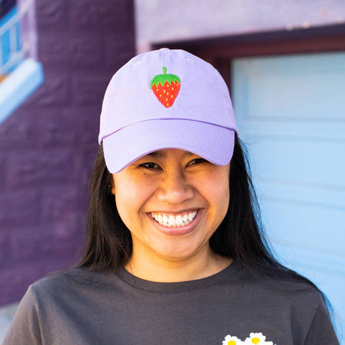 Embroidered Strawberry Cap