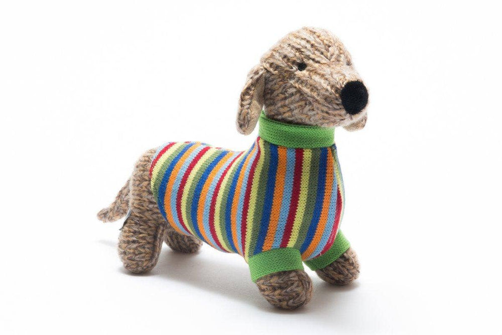 Knitted Sausage Dog Plush Toy