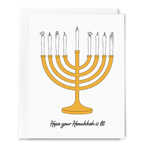 Hope Your Hanukkah is Lit, Menorah, Hanukkah Card