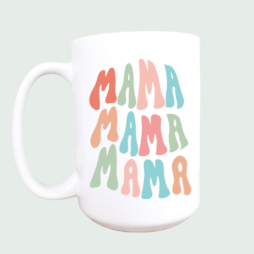 15oz Retro mama ceramic coffee mug, mama, retro