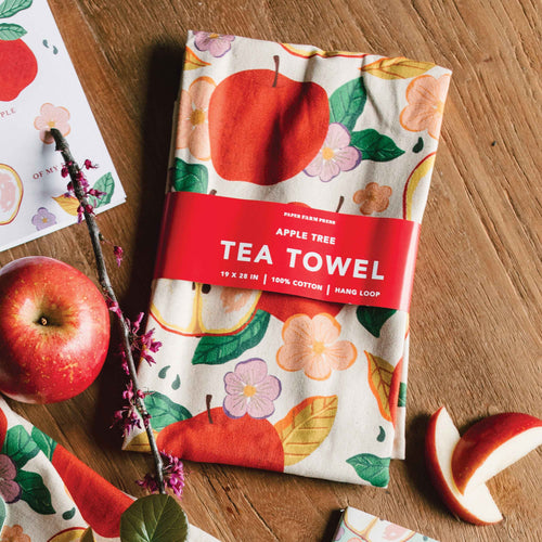 Apple Tree Tea Towel, Fall Decor Towel, Teacher Gift