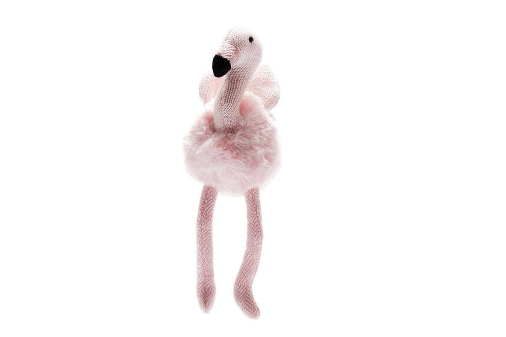 Knitted, Plush and Tweed Pink Flamingo Baby Rattle