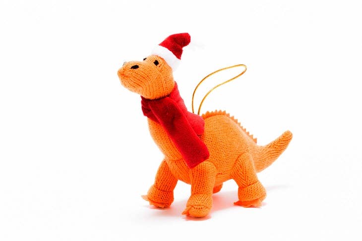 Knitted Diplodocus Dinosaur Christmas Ornament