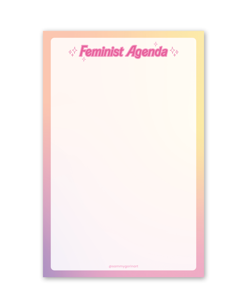 Feminist Agenda, Barbie Font, Notepad
