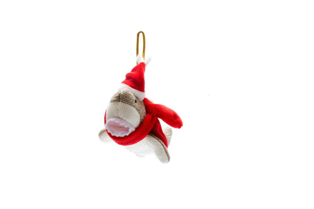 Knitted Grey Shark Christmas Ornament