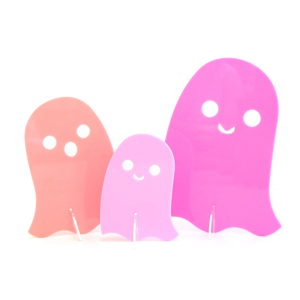 Pink and Lavender Acrylic Ghost set of 3